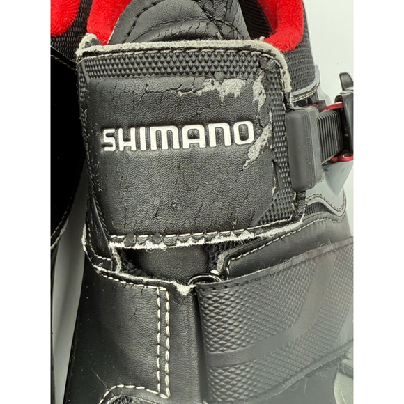 Shimano SPD Mountain Bike Cycling Shoes Black Red Men’s Size 13 - Picture 9 of 9